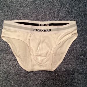 COPY - White , ribbed briefs, medium.